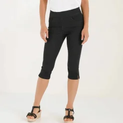 Corsaire fuselé ultra stretch, maille effet jean