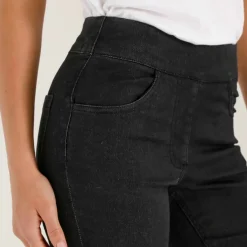 Corsaire fuselé ultra stretch, maille effet jean