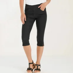 Corsaire fuselé ultra stretch, maille effet jean