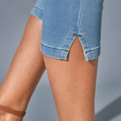 Corsaire fuselé ultra stretch, maille effet jean