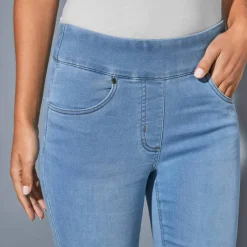 Corsaire fuselé ultra stretch, maille effet jean