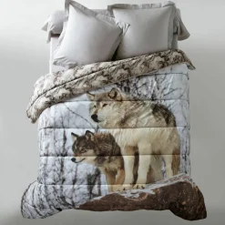Couette microfibre impression photo loup 200g/m2