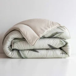 Couette microfibre imprimée feuilles tropicales 400g/m²