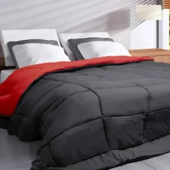 Couette unie douceur microfibre réversible 400g/m²