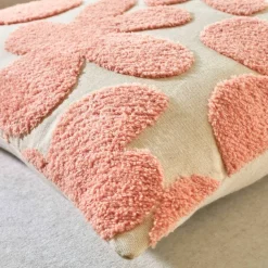 Coussin fleuri éponge bouclette reliefée