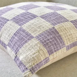 Coussin imprimé damier texturé