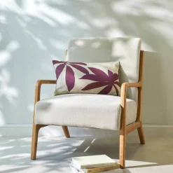 Coussin rectangulaire imprimé feuillage