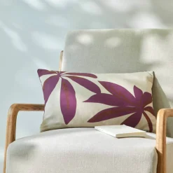 Coussin rectangulaire imprimé feuillage