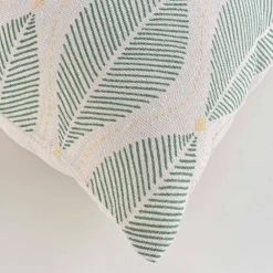 Coussin rectangulaire imprimé feuilles détails dorés
