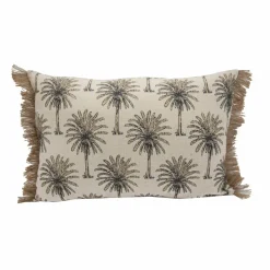 Coussin rectangulaire, imprimé palmiers