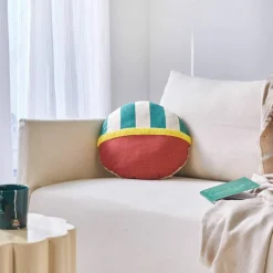 Coussin rond imprimé géométrique