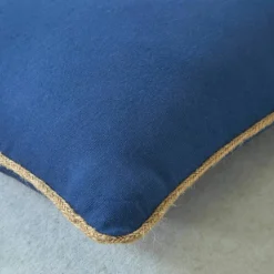 Coussin uni biais en jute