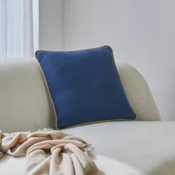Coussin uni biais en jute
