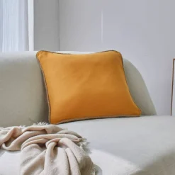 Coussin uni biais en jute
