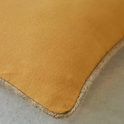 Coussin uni biais en jute