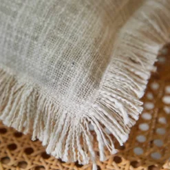 Coussin uni coton texturé