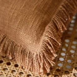 Coussin uni coton texturé