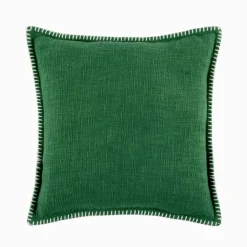 Coussin uni coton texturé
