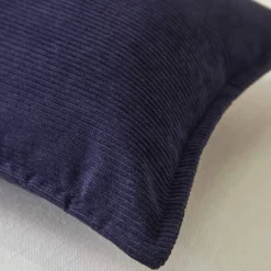 Coussin uni velours côtelé