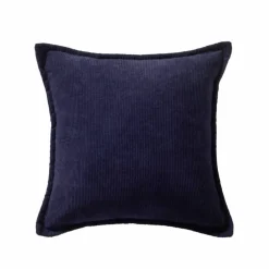 Coussin uni velours côtelé