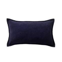 Coussin uni velours côtelé