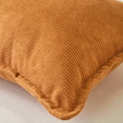 Coussin uni velours côtelé