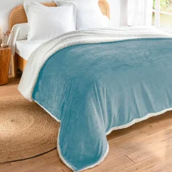 Couverture double face polaire et sherpa