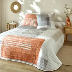 Couvre-lit matelassé imprimé géométrique