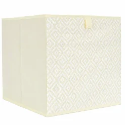 Cube de rangement pliable, tissage fantaisie