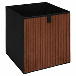 Cube de rangement pliable, velours côtelé