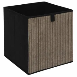Cube de rangement pliable, velours côtelé