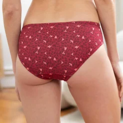 Culotte brodée forme midi coton imprimé animalier Olbia - lot de 2