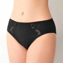 Culotte brodée forme midi coton uni Olbia - lot de 2