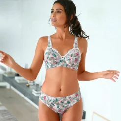 Culotte coton brodé Olbia imprimé feuillage - lot de 2