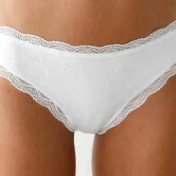 Culotte coton et dentelle stretch forme midi taille haute - lot de 3