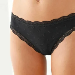 Culotte coton et dentelle stretch forme midi taille haute - lot de 3