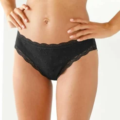 Culotte coton et dentelle stretch forme midi taille haute - lot de 3