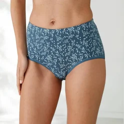 Culotte coton forme maxi unie bleue et imprimée pissenlit - lot de 7