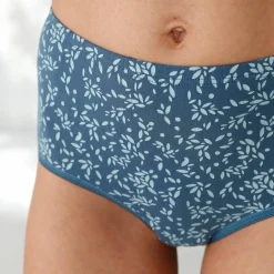 Culotte coton forme maxi unie bleue et imprimée pissenlit - lot de 7