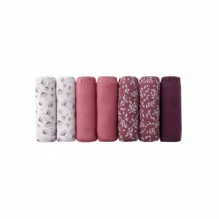 Culotte coton forme maxi unie prune et imprimée pissenlit - lot de 7
