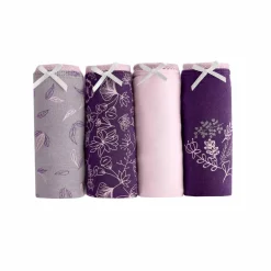 Culotte coton forme midi imprimé motif floral assortis – Lot de 4 -