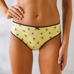 Culotte coton forme midi imprimé motifs "abeilles"assortis – Lot de 4