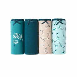 Culotte coton stretch forme maxi imprimé "pâquerettes" - lot de 4
