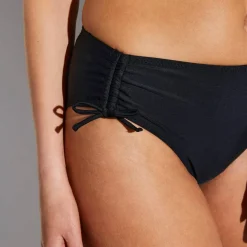 Culotte de bain midi unie - liens coulissants