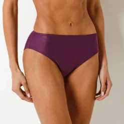 Culotte de bain midi unie toucher peau de pêche, Solaro