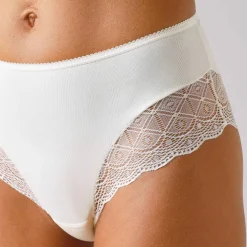 Culotte forme maxi coton uni stretch et dentelle - lot de 3