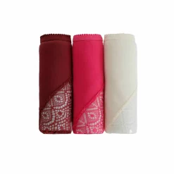 Culotte forme maxi coton uni stretch et dentelle - lot de 3
