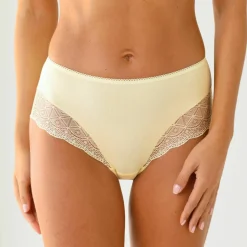 Culotte forme maxi coton uni stretch et dentelle - lot de 3