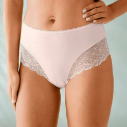 Culotte forme maxi coton uni stretch et dentelle - lot de 3