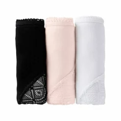 Culotte forme midi coton uni stretch et dentelle - lot de 3